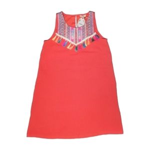 entro Sleeveless Tassled Shift Dress NWT Size L